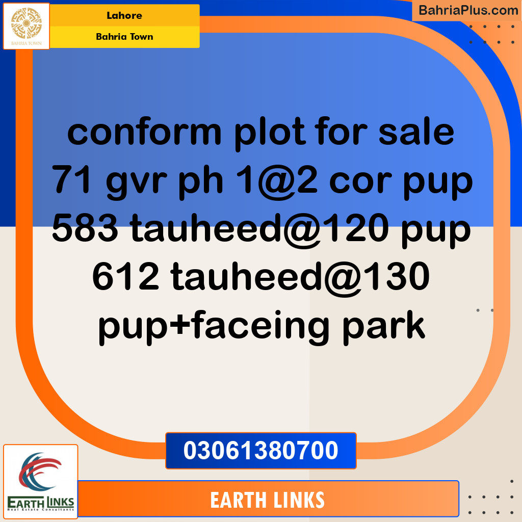 Residential Plot for Sale in Golf Phase 1 - Bahria Town, Lahore - (BP-171619)