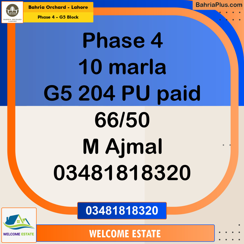 Residential Plot for Sale in Phase 4 - G5 Block -  Bahria Orchard, Lahore - (BP-171657)