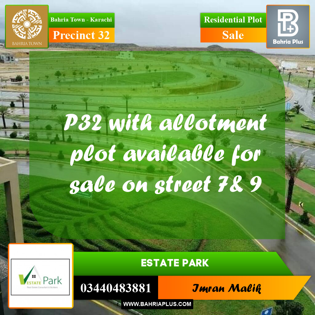 Residential Plot for Sale in Precinct 32 - Bahria Town, Karachi - (BP-171721)