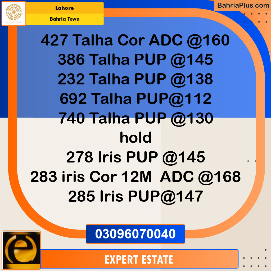 Residential Plot for Sale in Sector F - Talha Block - Bahria Town, Lahore - (BP-171722)