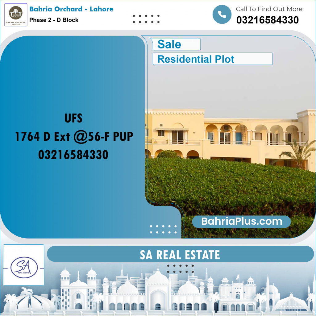 Residential Plot for Sale in Phase 2 - D Block -  Bahria Orchard, Lahore - (BP-171748)