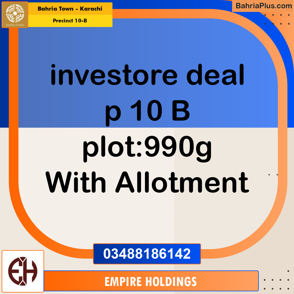 Residential Plot for Sale in Precinct 10-B - Bahria Town, Karachi - (BP-171779)