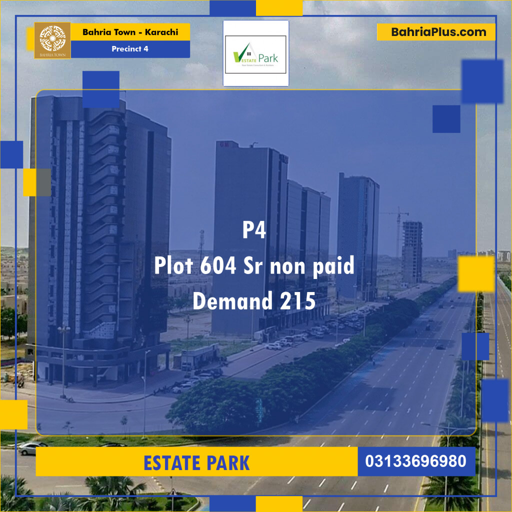 Residential Plot for Sale in Precinct 4 - Bahria Town, Karachi - (BP-171835)