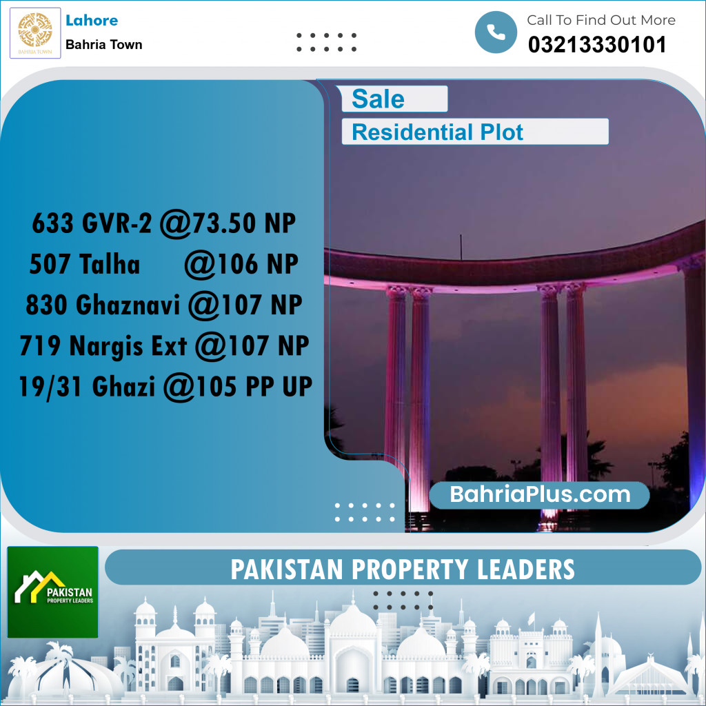 Residential Plot for Sale in Golf Phase 2 -  Bahria Town, Lahore - (BP-171876)