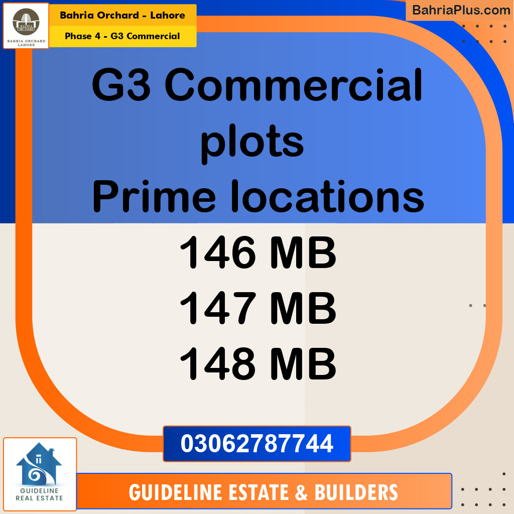 Commercial Plot for Sale in Phase 4 - G3 Commercial -  Bahria Orchard, Lahore - (BP-171885)