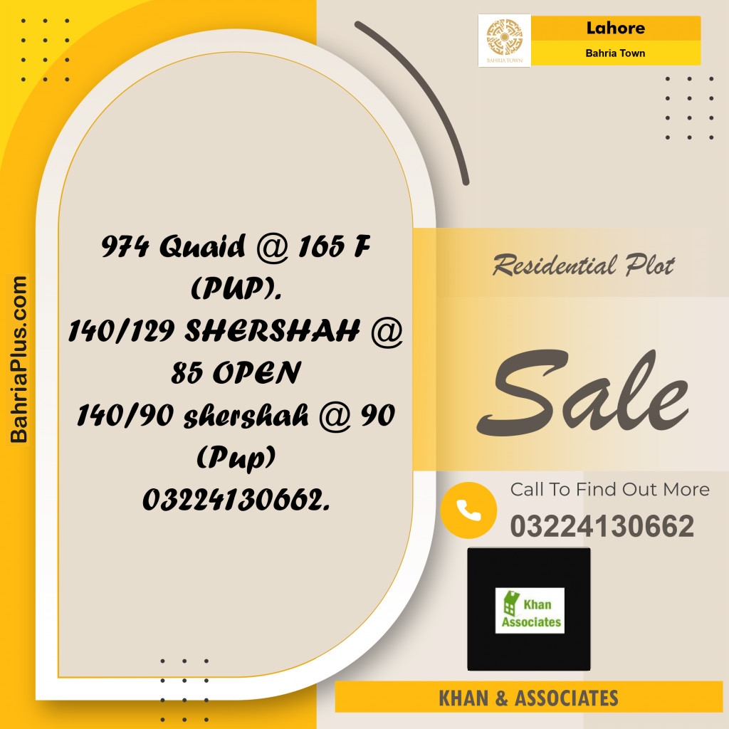Residential Plot for Sale in Sector E - Quaid Block -  Bahria Town, Lahore - (BP-171891)