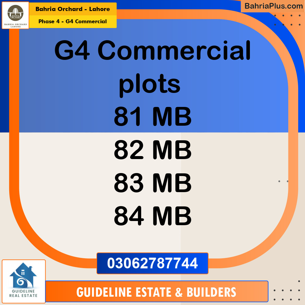 Commercial Plot for Sale in Phase 4 - G4 Commercial -  Bahria Orchard, Lahore - (BP-171892)