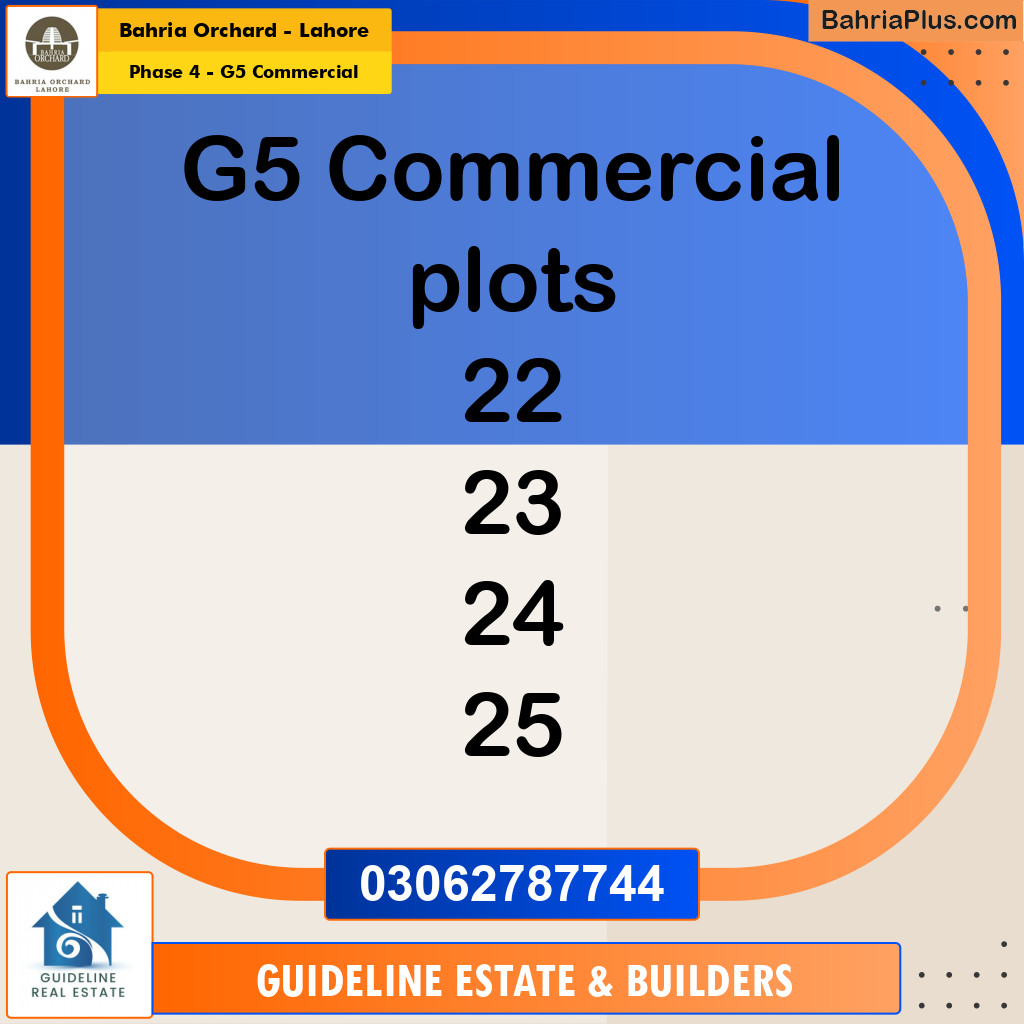 Commercial Plot for Sale in Phase 4 - G5 Commercial -  Bahria Orchard, Lahore - (BP-171897)