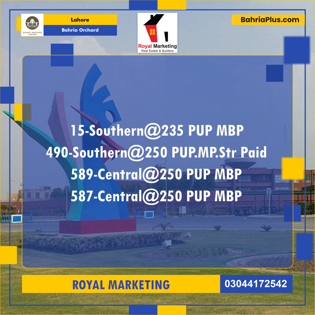 Residential Plot for Sale in Phase 1 - Southern District -  Bahria Orchard, Lahore - (BP-171924)