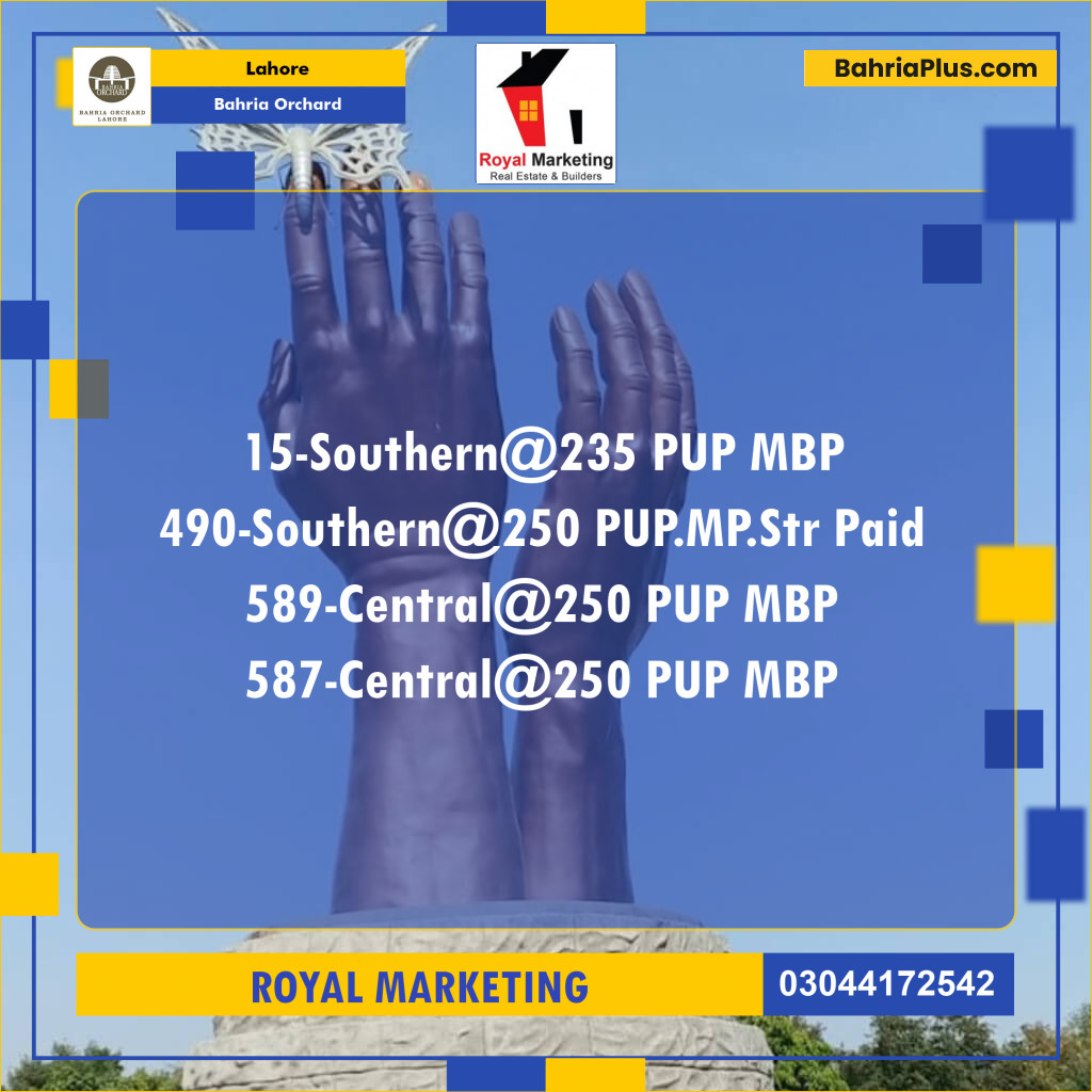Residential Plot for Sale in Phase 1 - Southern District -  Bahria Orchard, Lahore - (BP-171926)
