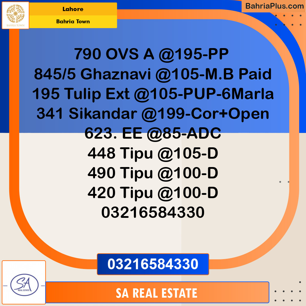 Residential Plot for Sale in Overseas A - Bahria Town, Lahore - (BP-171950)