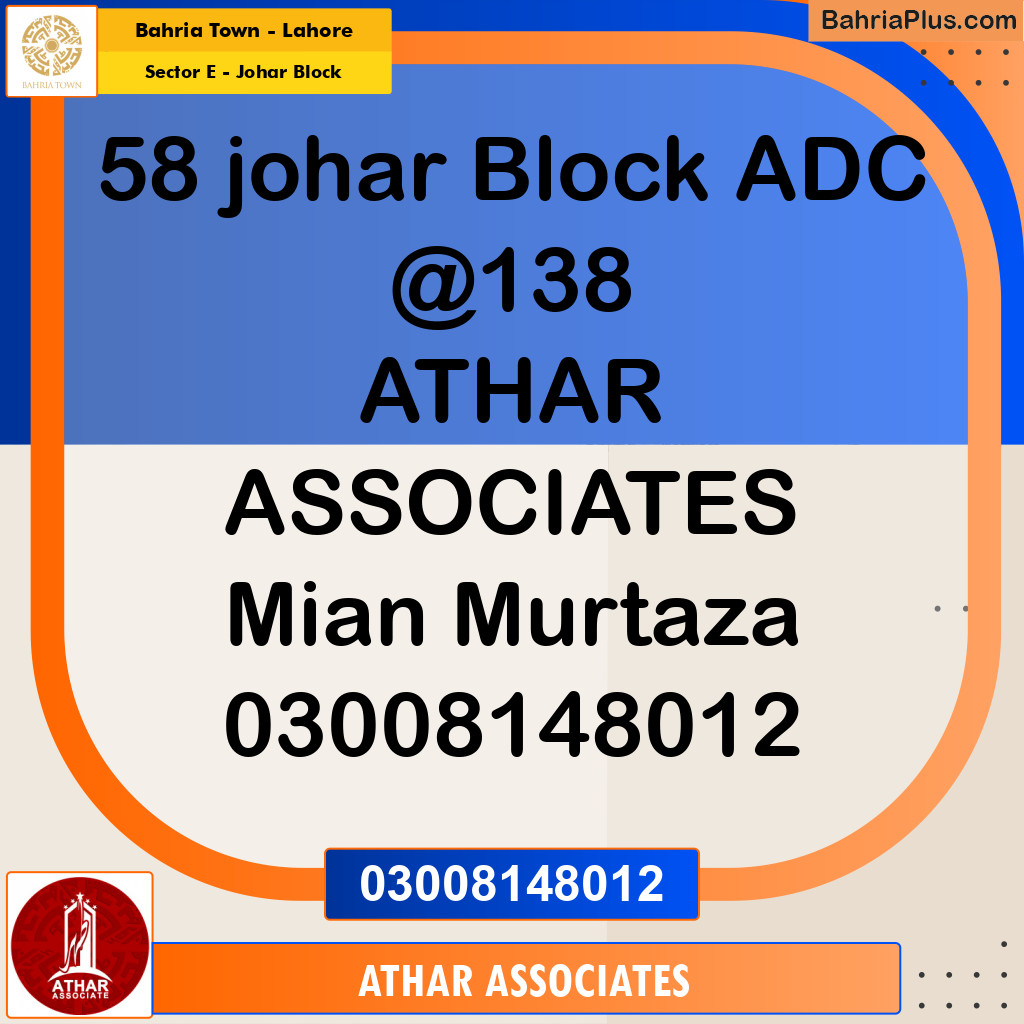 Residential Plot for Sale in Sector E - Johar Block -  Bahria Town, Lahore - (BP-171951)