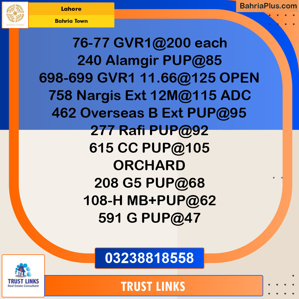 Residential Plot for Sale in Golf Phase 1 -  Bahria Town, Lahore - (BP-172007)