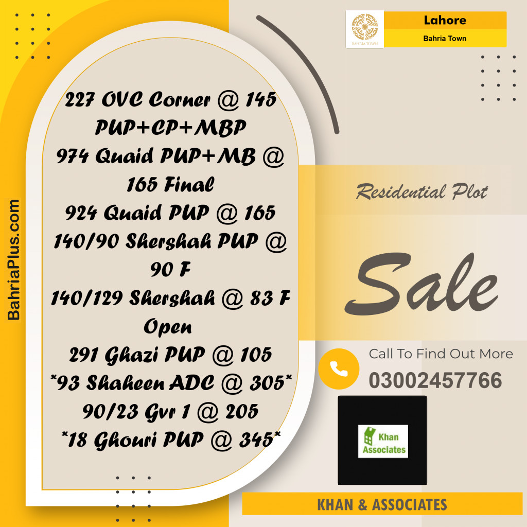 Residential Plot for Sale in Overseas C -  Bahria Town, Lahore - (BP-172021)