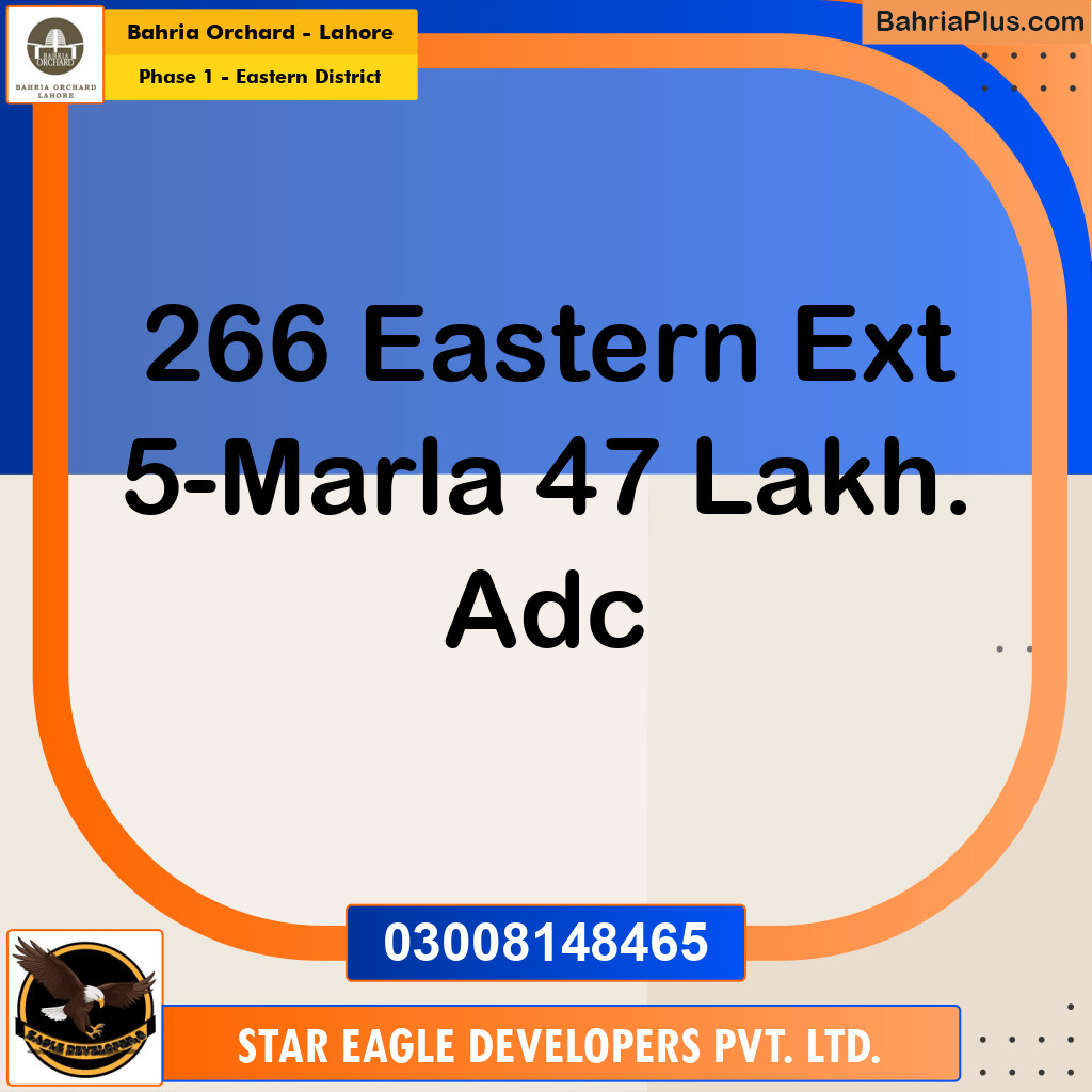 Residential Plot for Sale in Phase 1 - Eastern District -  Bahria Orchard, Lahore - (BP-172040)