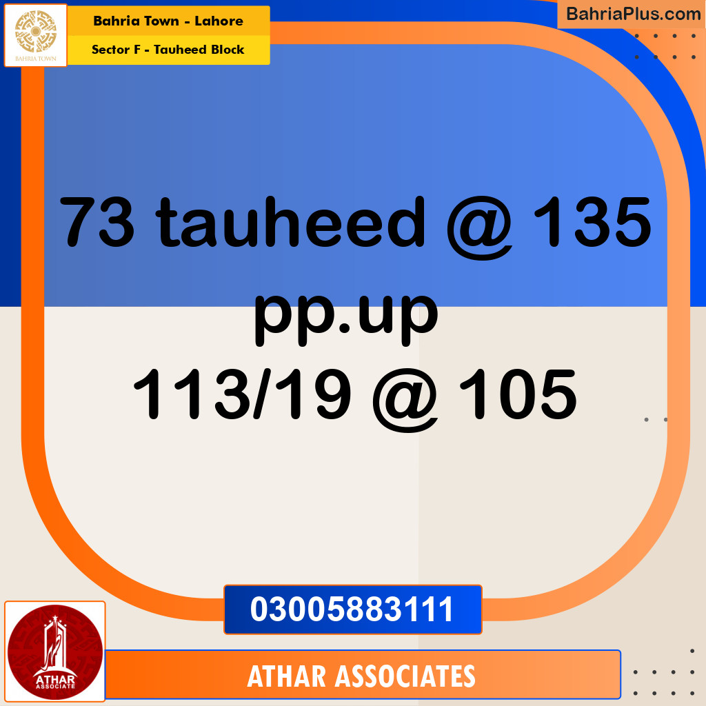 Residential Plot for Sale in Sector F - Tauheed Block -  Bahria Town, Lahore - (BP-172054)