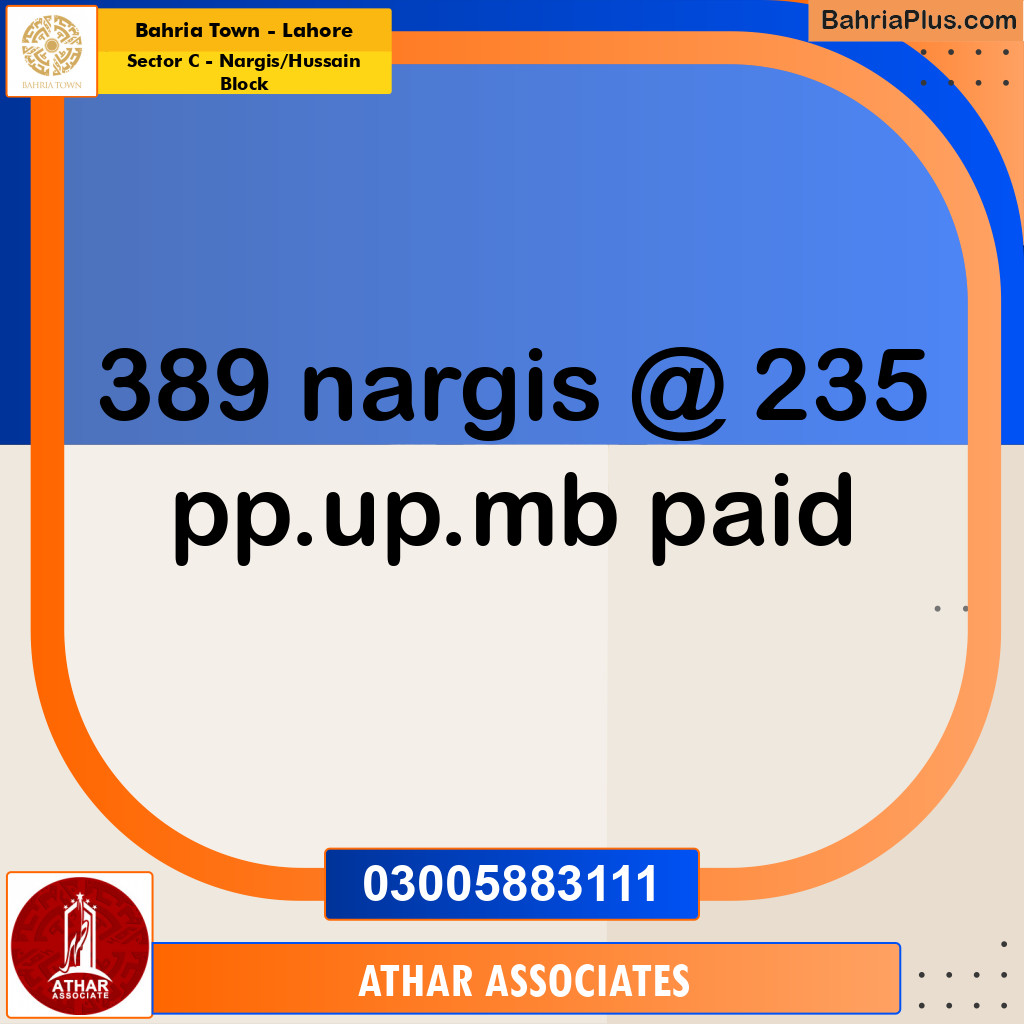 Residential Plot for Sale in Sector C - Nargis/Hussain Block -  Bahria Town, Lahore - (BP-172056)
