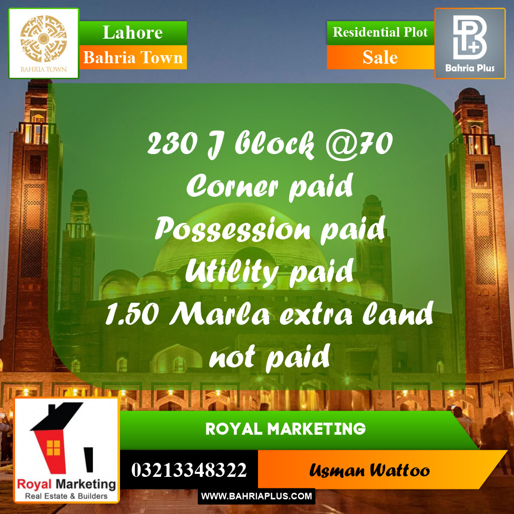 Residential Plot for Sale in Golf Phase 2 -  Bahria Town, Lahore - (BP-172091)