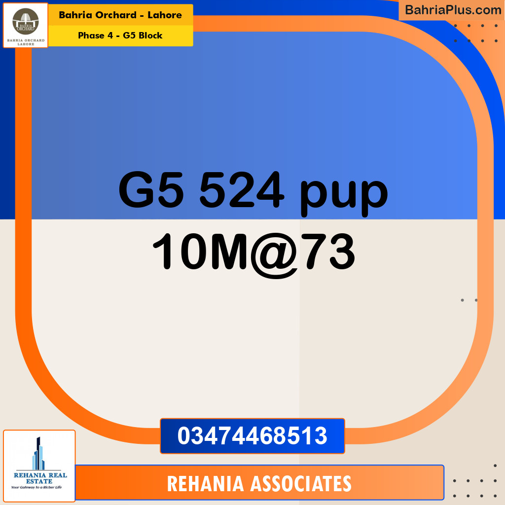 Residential Plot for Sale in Phase 4 - G5 Block -  Bahria Orchard, Lahore - (BP-172162)