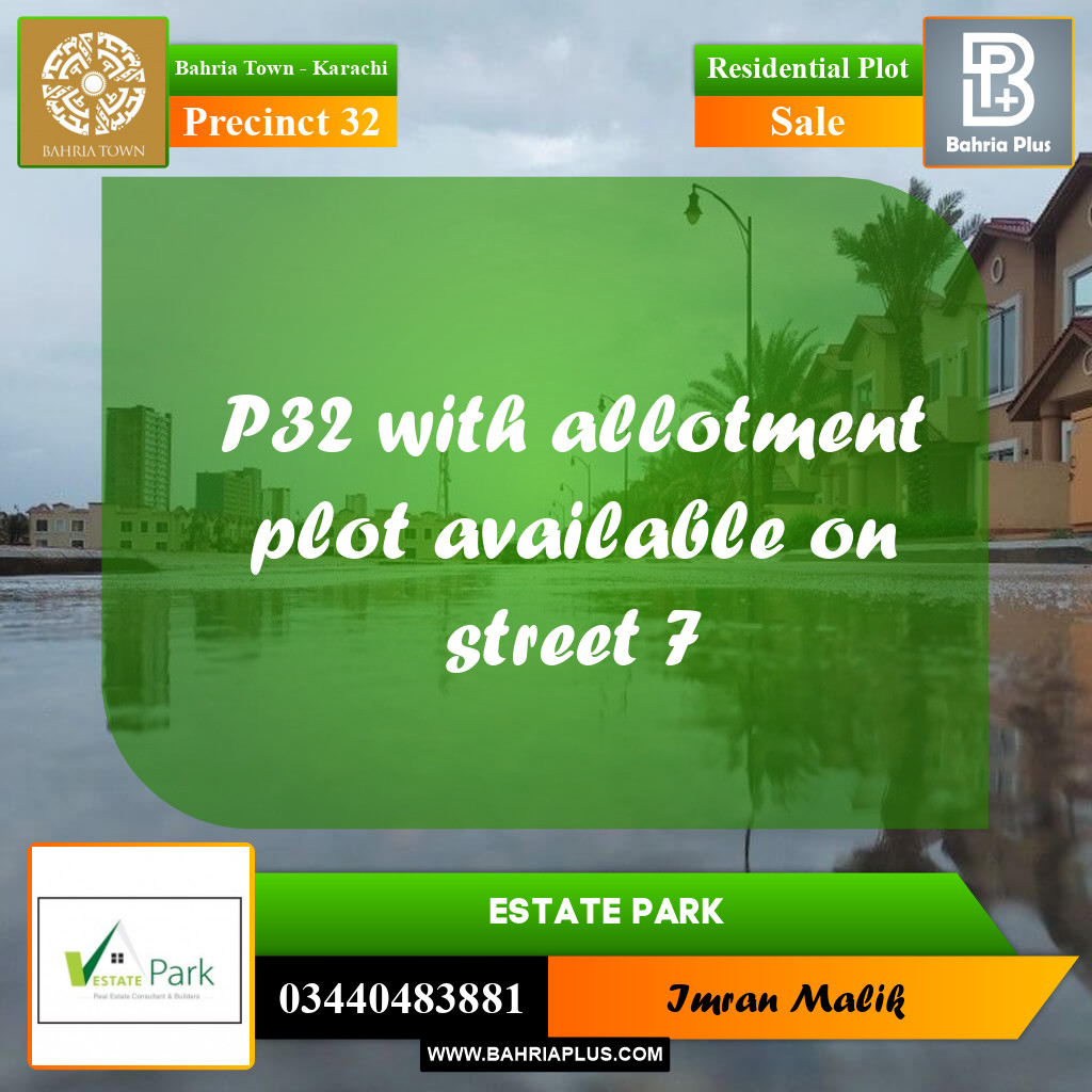 250 Sq. Yards Residential Plot for Sale in Precinct 32 -  Bahria Town, Karachi - (BP-172252)