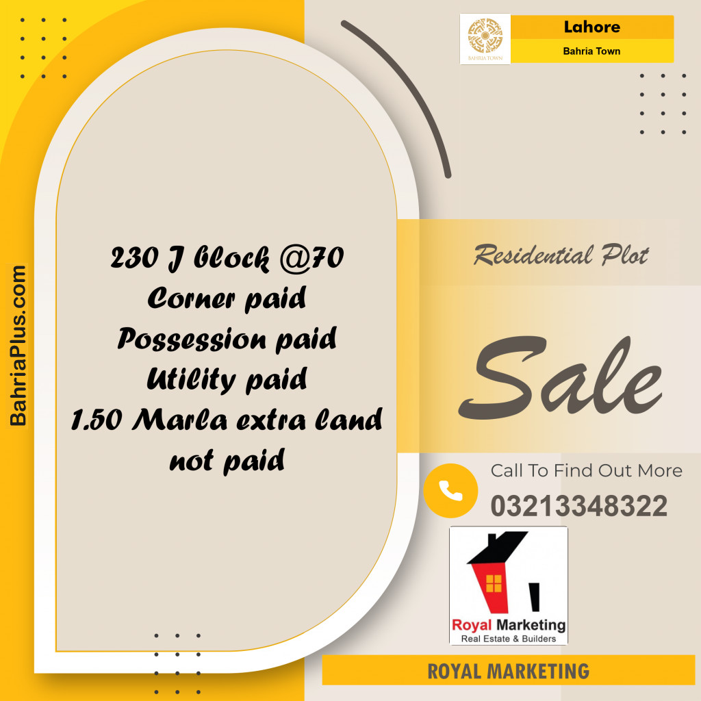 Residential Plot for Sale in Phase 2 - J Block -  Bahria Orchard, Lahore - (BP-172263)