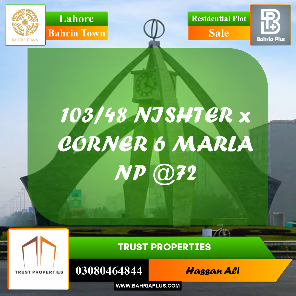 Residential Plot for Sale in Sector E - Nishtar Block -  Bahria Town, Lahore - (BP-172279)