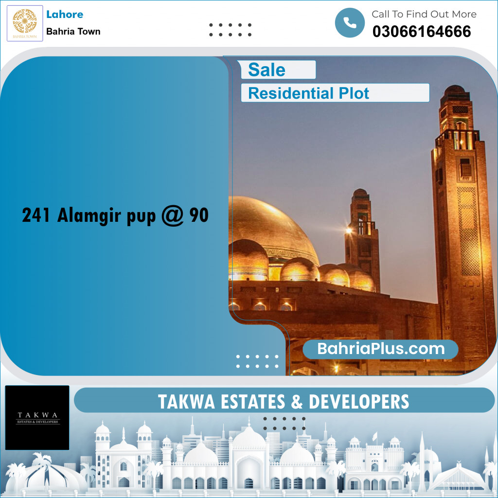Residential Plot for Sale in Sector F - Alamgir Block -  Bahria Town, Lahore - (BP-172343)