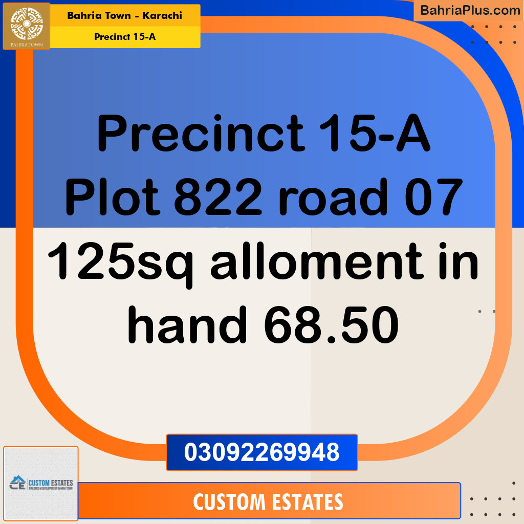 125 Sq. Yards Residential Plot for Sale in Precinct 15-A -  Bahria Town, Karachi - (BP-172396)