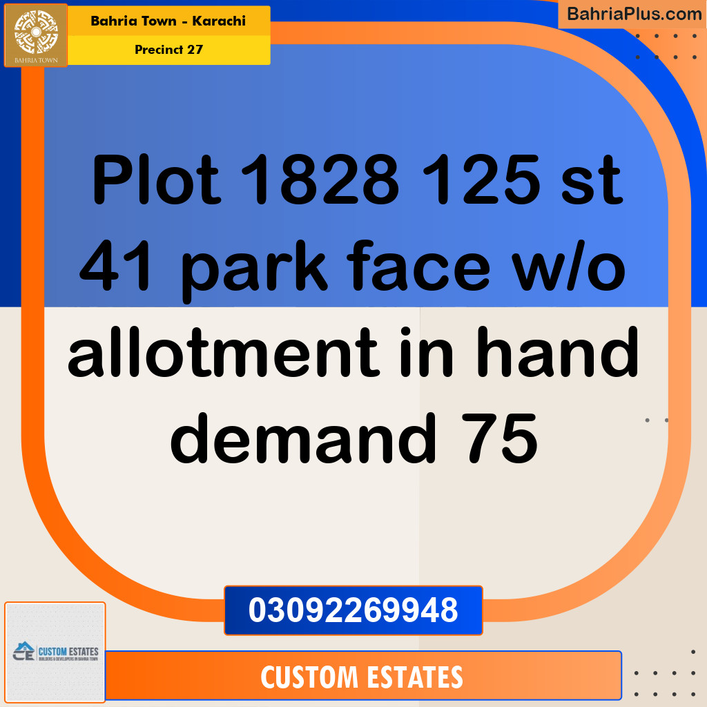Residential Plot for Sale in Precinct 27 - Bahria Town, Karachi - (BP-172404)