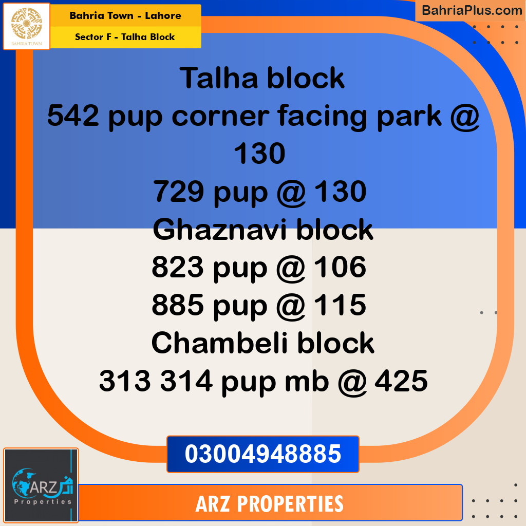 Residential Plot for Sale in Sector F - Talha Block -  Bahria Town, Lahore - (BP-172435)