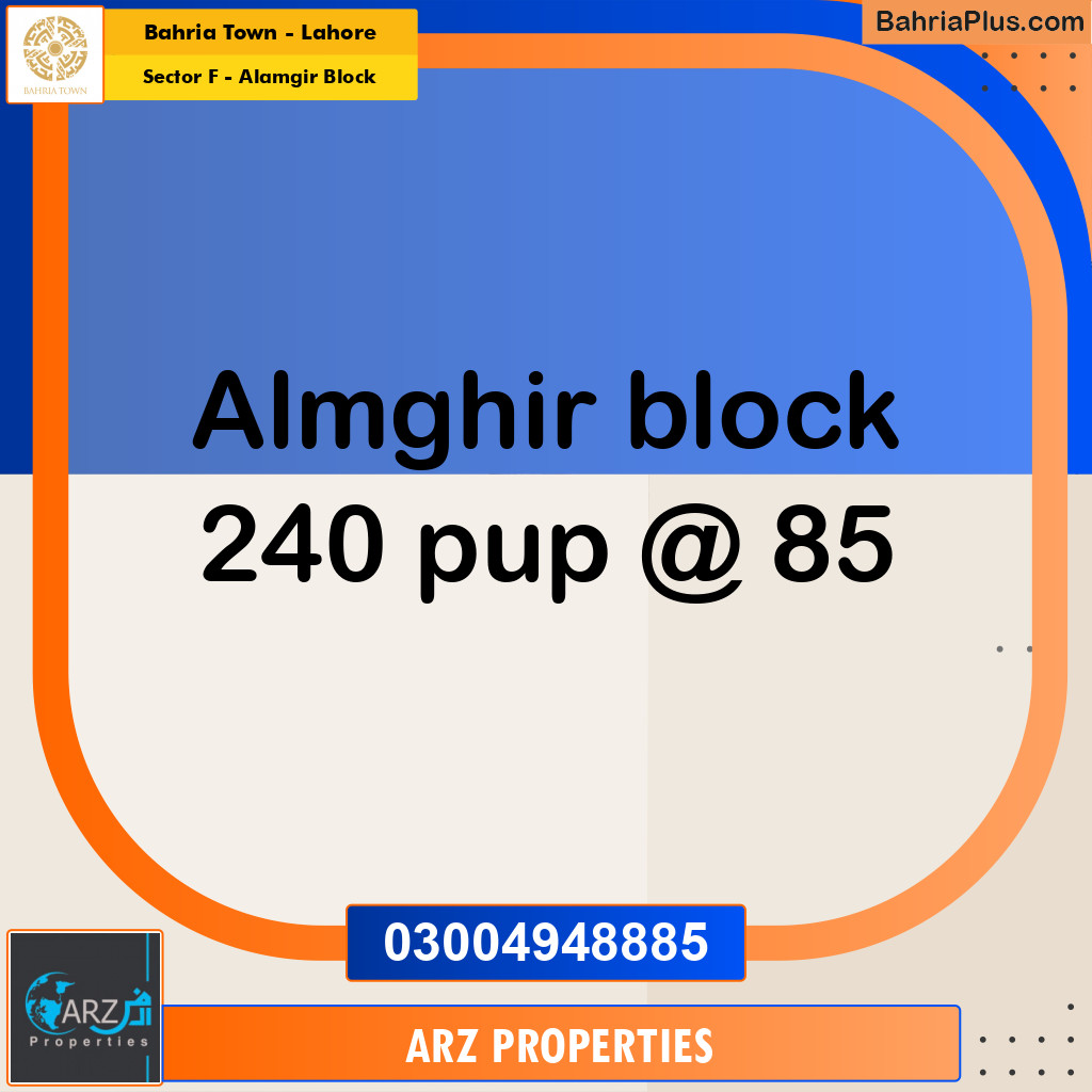 Residential Plot for Sale in Sector F - Alamgir Block -  Bahria Town, Lahore - (BP-172436)