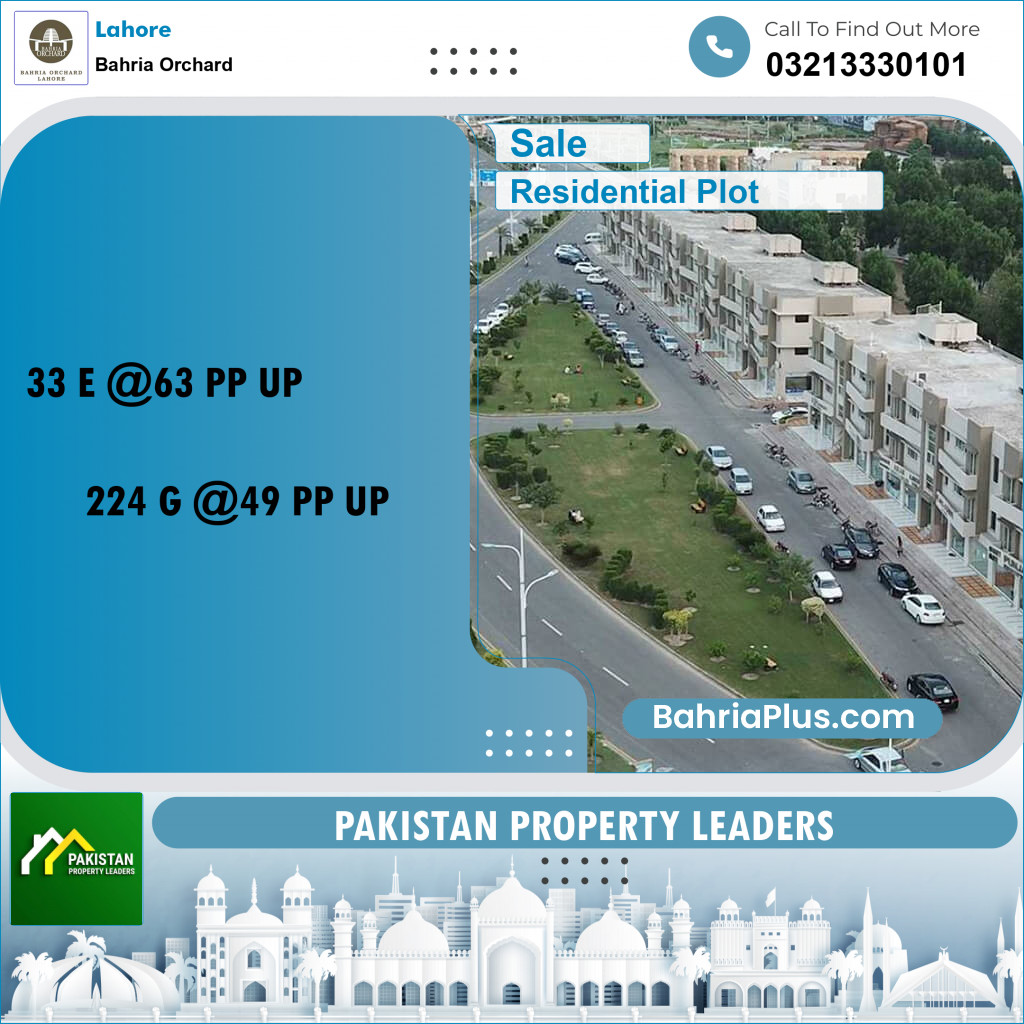 Residential Plot for Sale in Phase 2 - E Block -  Bahria Orchard, Lahore - (BP-172468)