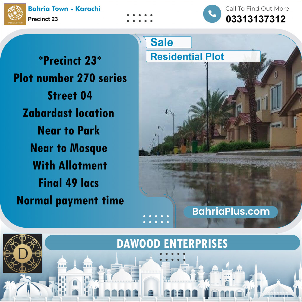 125 Sq. Yards Residential Plot for Sale in Precinct 23 -  Bahria Town, Karachi - (BP-172483)