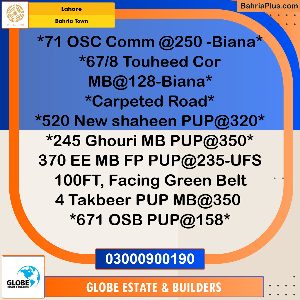 Residential Plot for Sale in Sector F - Tauheed Block -  Bahria Town, Lahore - (BP-172490)