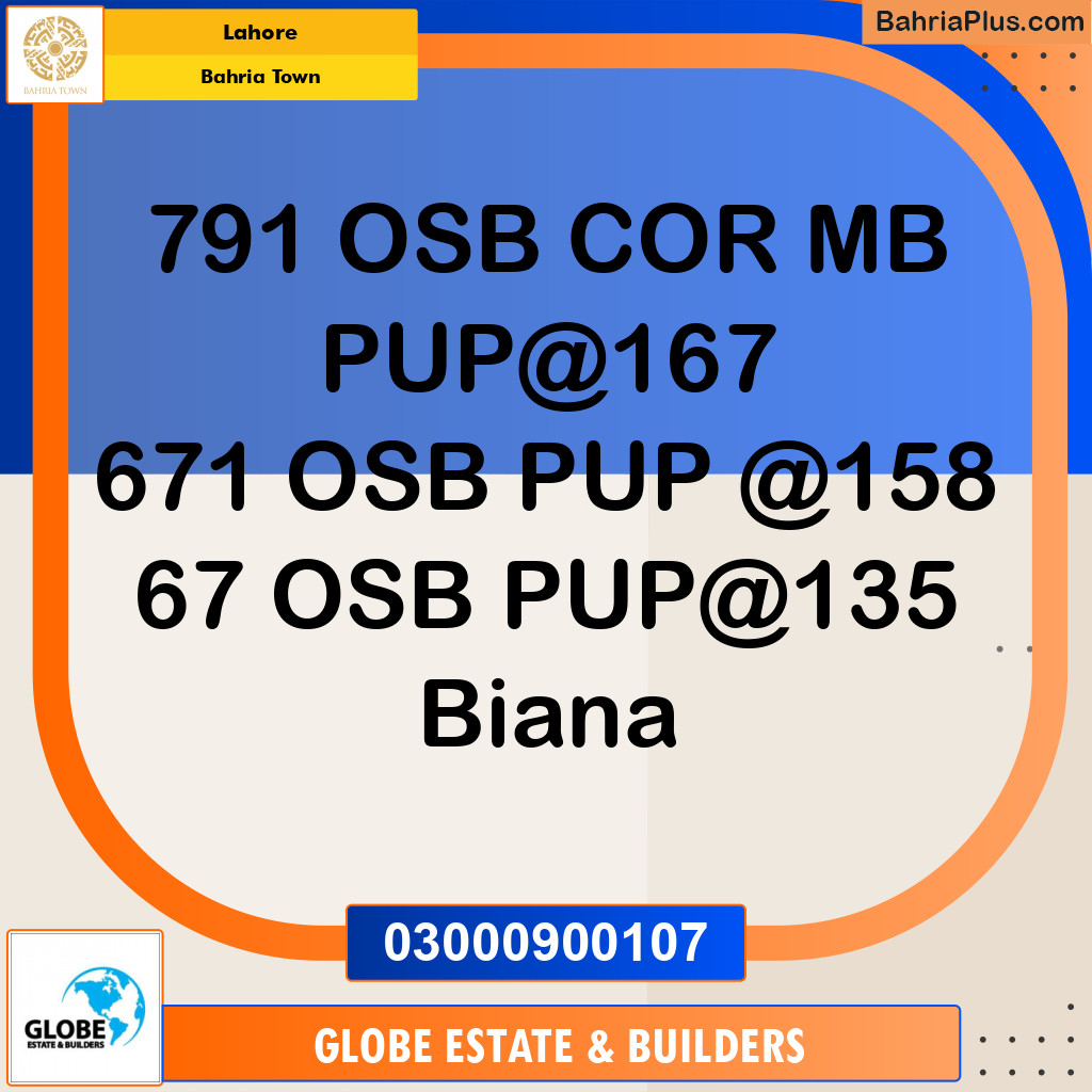 Residential Plot for Sale in Overseas B -  Bahria Town, Lahore - (BP-172562)