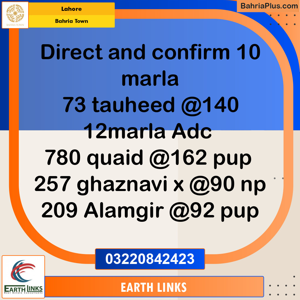 Residential Plot for Sale in Sector F - Tauheed Block -  Bahria Town, Lahore - (BP-172569)