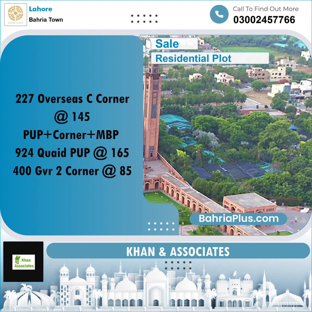 Residential Plot for Sale in Overseas C -  Bahria Town, Lahore - (BP-172609)