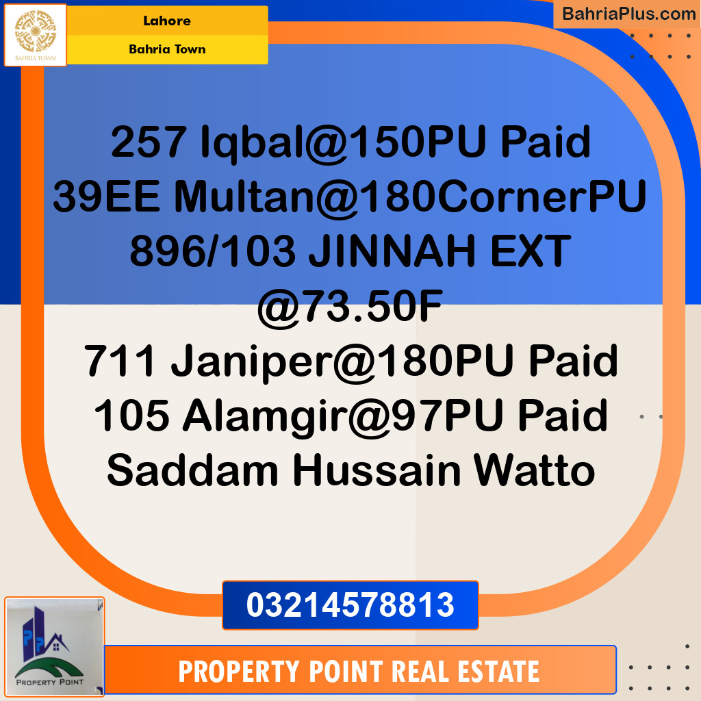 Residential Plot for Sale in Sector E - Iqbal Block - Bahria Town, Lahore - (BP-172646)
