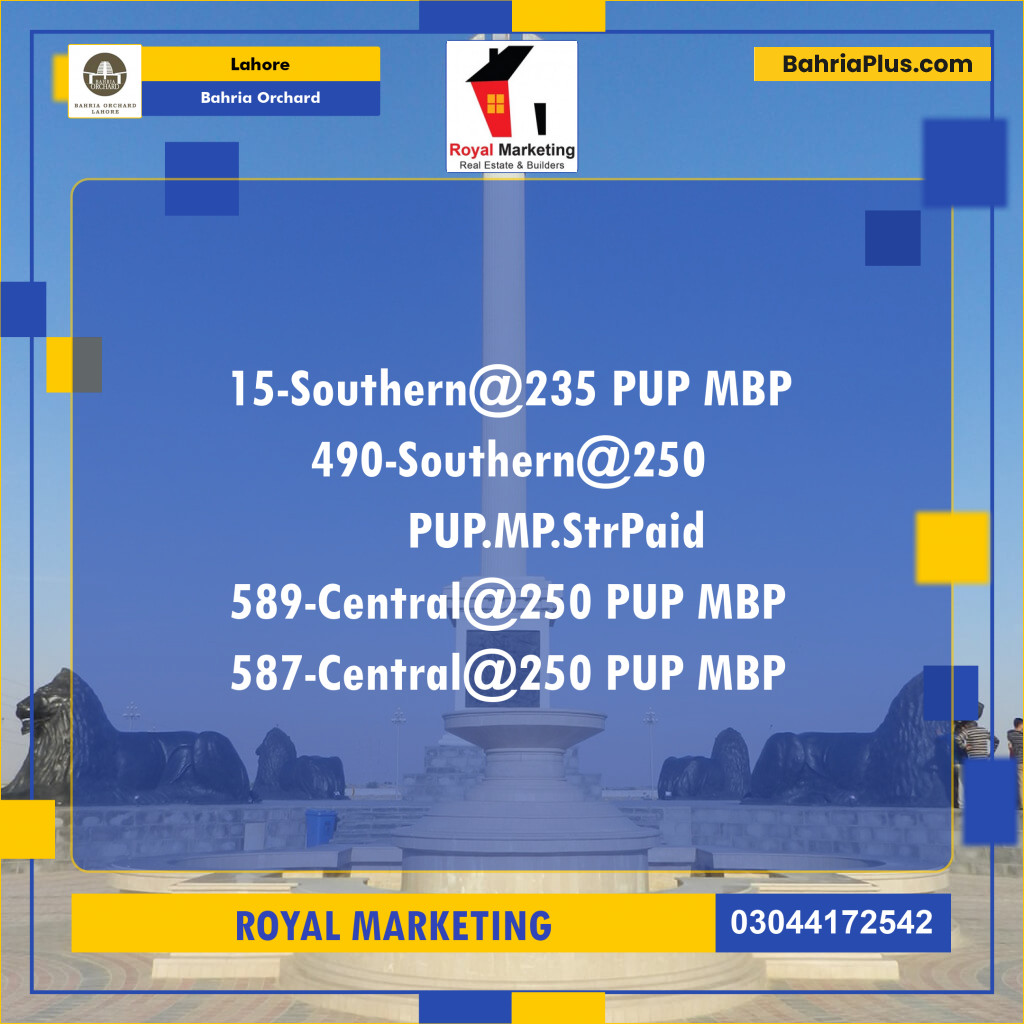 Residential Plot for Sale in Phase 1 - Southern District -  Bahria Orchard, Lahore - (BP-172651)