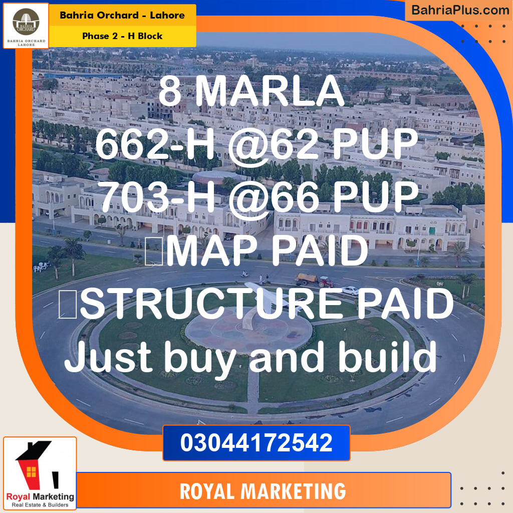 Residential Plot for Sale in Phase 2 - H Block - Bahria Orchard, Lahore - (BP-172668)