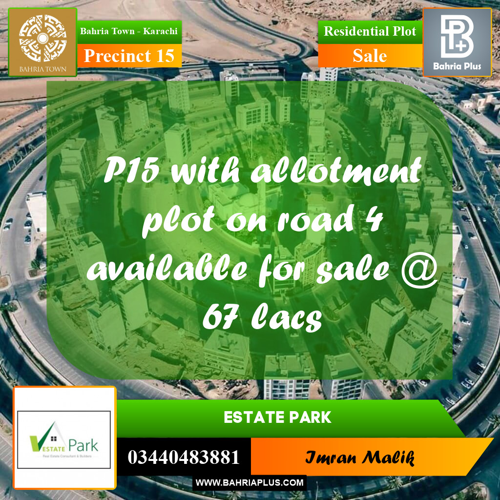 Residential Plot for Sale in Precinct 15 - Bahria Town, Karachi - (BP-172717)