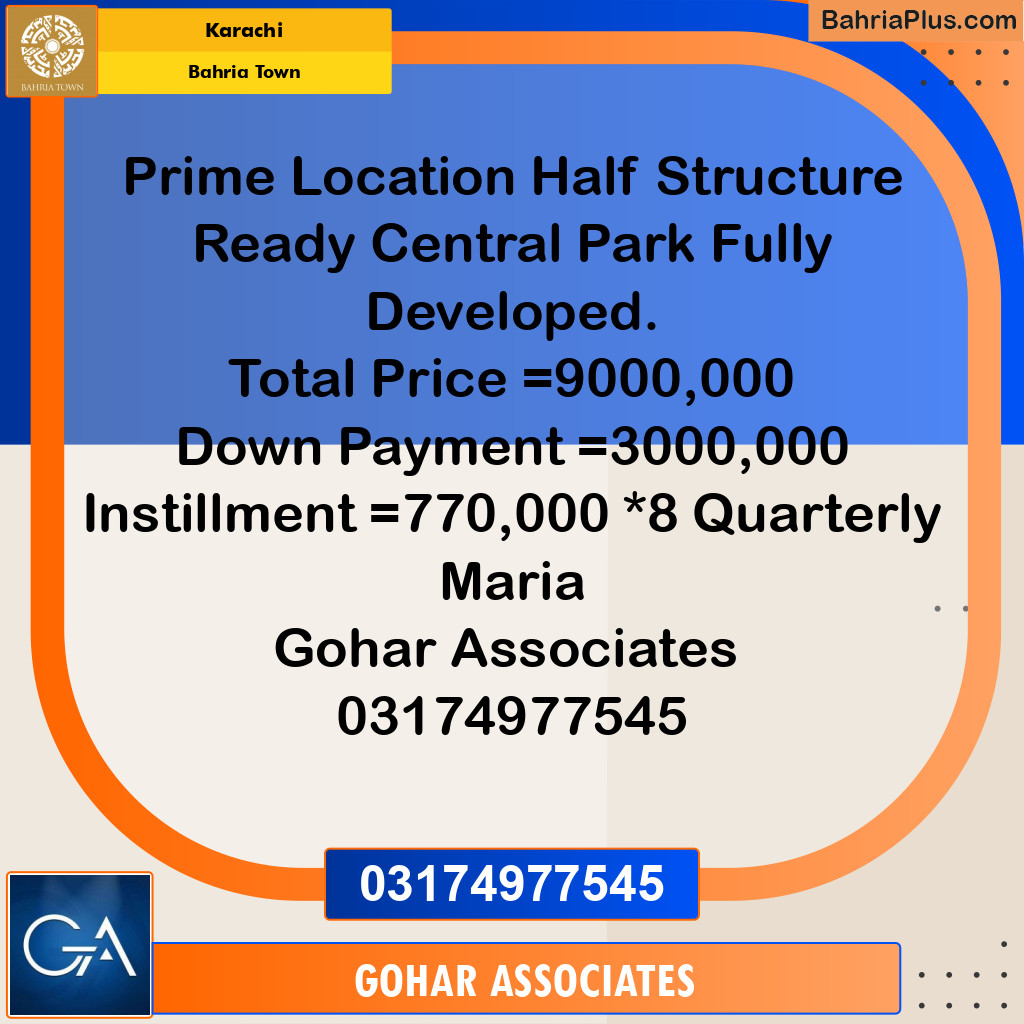 Residential Plot for Sale in Central Park -  Bahria Town, Karachi - (BP-172731)