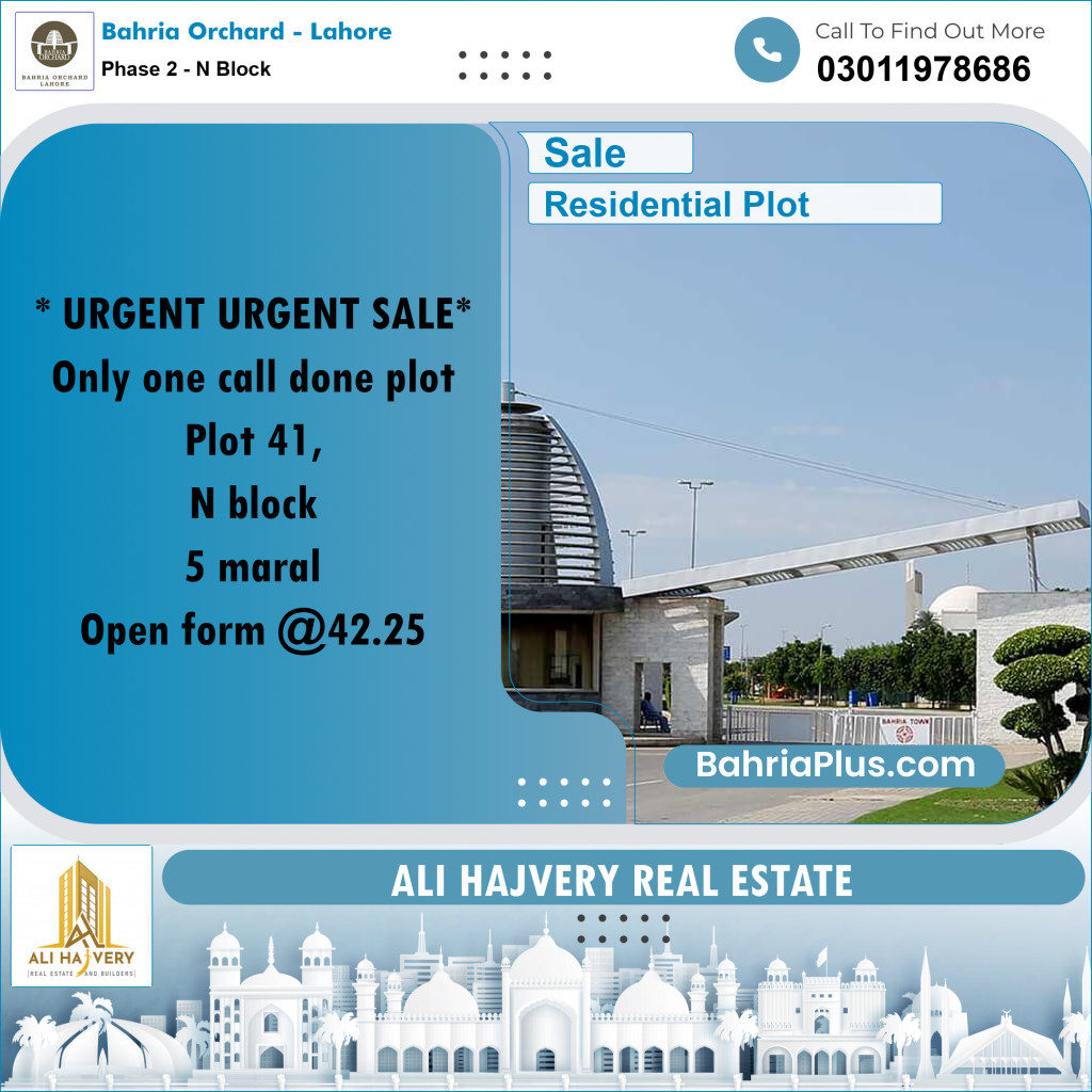 Residential Plot for Sale in Phase 2 - N Block -  Bahria Orchard, Lahore - (BP-172737)