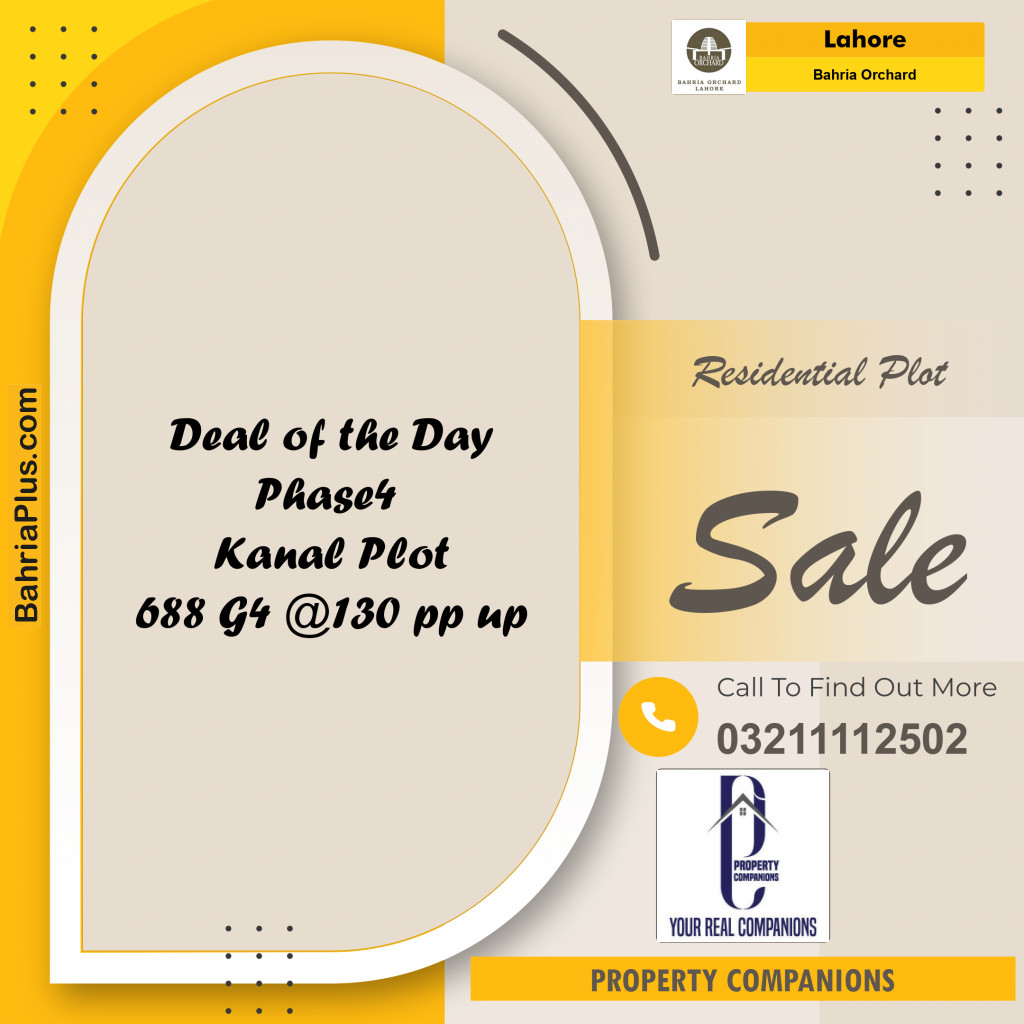 Residential Plot for Sale in Phase 4 - G4 Block -  Bahria Orchard, Lahore - (BP-172762)