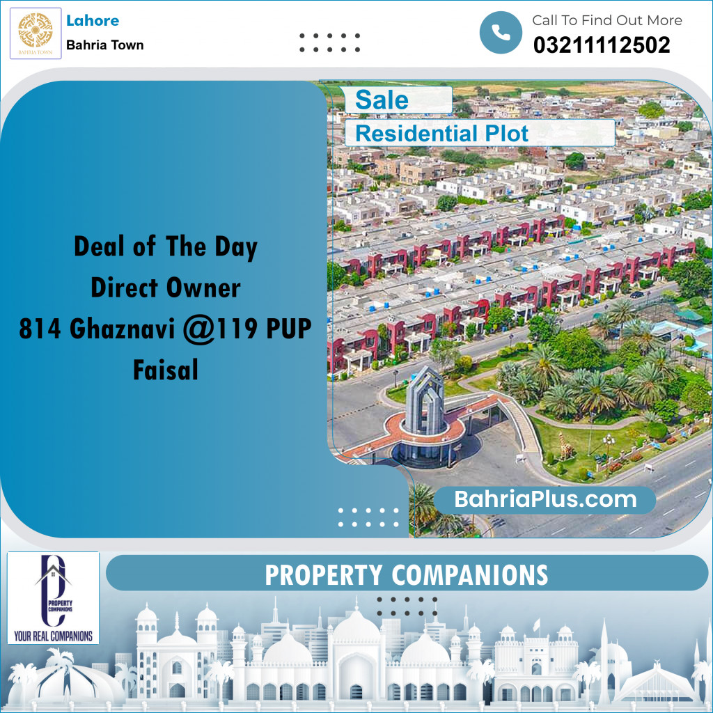 Residential Plot for Sale in Sector F - Ghaznavi Block - Bahria Town, Lahore - (BP-172767)