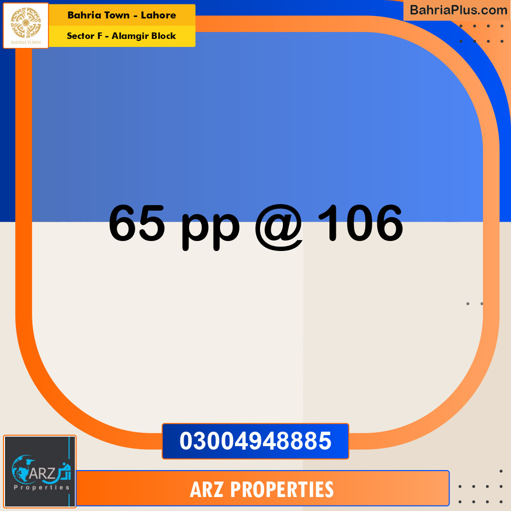 Residential Plot for Sale in Sector F - Alamgir Block -  Bahria Town, Lahore - (BP-172802)