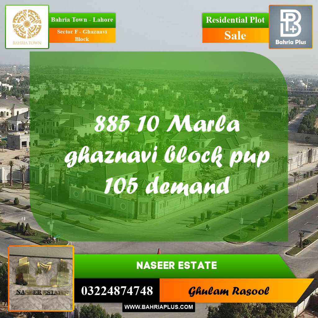 Residential Plot for Sale in Sector F - Ghaznavi Block -  Bahria Town, Lahore - (BP-172808)