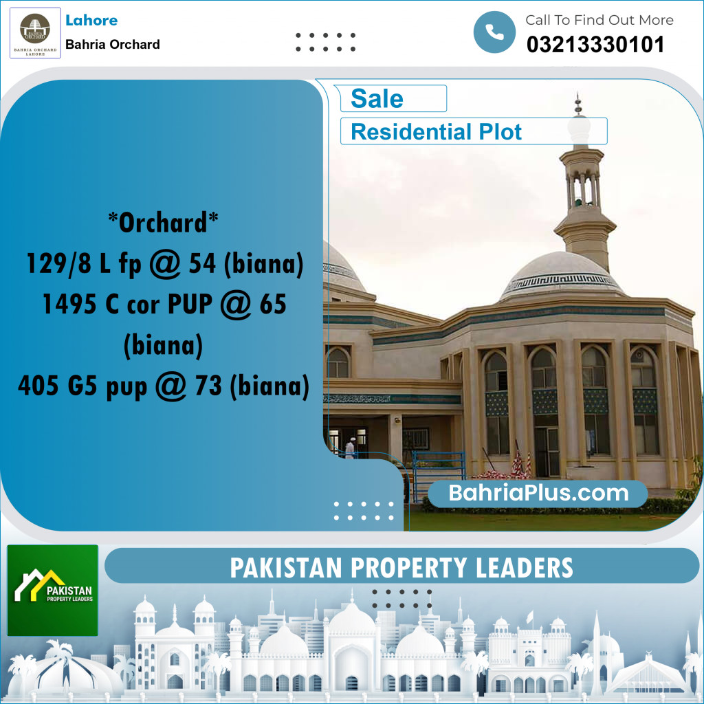 Residential Plot for Sale in Phase 2 - L Block -  Bahria Orchard, Lahore - (BP-172951)