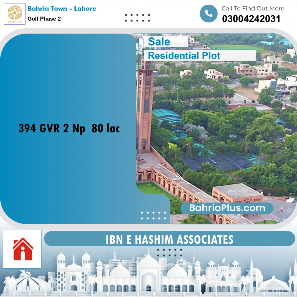 Residential Plot for Sale in Golf Phase 2 - Bahria Town, Lahore - (BP-172973)