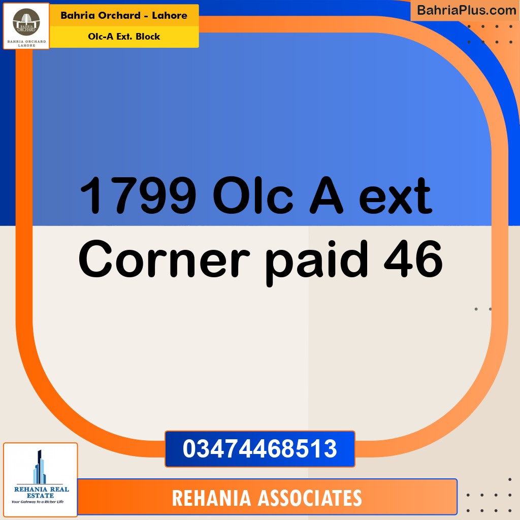 Residential Plot for Sale in OLC-A Ext. Block -  Bahria Orchard, Lahore - (BP-172981)